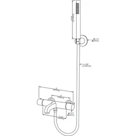 Aloni Wannenarmatur mit Thermostat und Handbrause Kupfer gebürstet