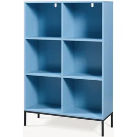 [en.casa] Bücherregal Colwyn 120 x 80 x 30 cm Blau