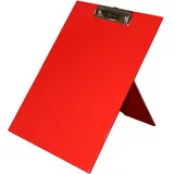 Kranholdt Klemmbrett A4, genäht, aus PP, mit Klemmmechanik, mit Aufstellfunkion, Farbe: rot – 1 Stück