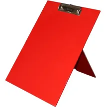 Kranholdt Klemmbrett A4, genäht, aus PP, mit Klemmmechanik, mit Aufstellfunkion, Farbe: rot – 1 Stück