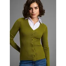 LAURA SCOTT V-Ausschnitt-Pullover grün 40
