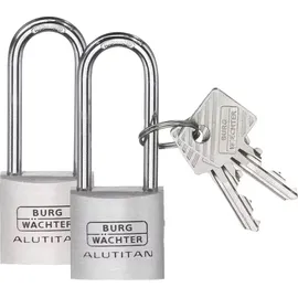 Burg Wächter 36141 Vorhängeschloss 20.90 mm gleichschließend Aluminium Schlüsselschloss