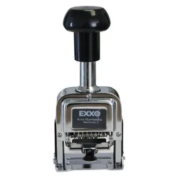 Paginierstempel Nummerierungsstempel, automatischer Stempel, bis zu 8 Stellen, Stempelkissen, Stempelstab, Stempelfarbe, silber / schwarz – 1 Stück