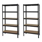 MCW Schwerlastregal E33 2er-Set Schwarz 180x90x40cm
