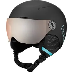 BOLLÉ Kinder Helm Quiz Visor, MATTE BLACK & BLUE, 52