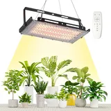 FANHAO Pflanzenlampe LED,400W Vollspektrum Wachstumslampe mit Fernbedienung Pflanzenleuchten für Zimmerpflanzen,4/8/12H Timer,4 Helligkeitsstufen,3 Farbmodi für Zimmerpflanzen Gemüseblüte