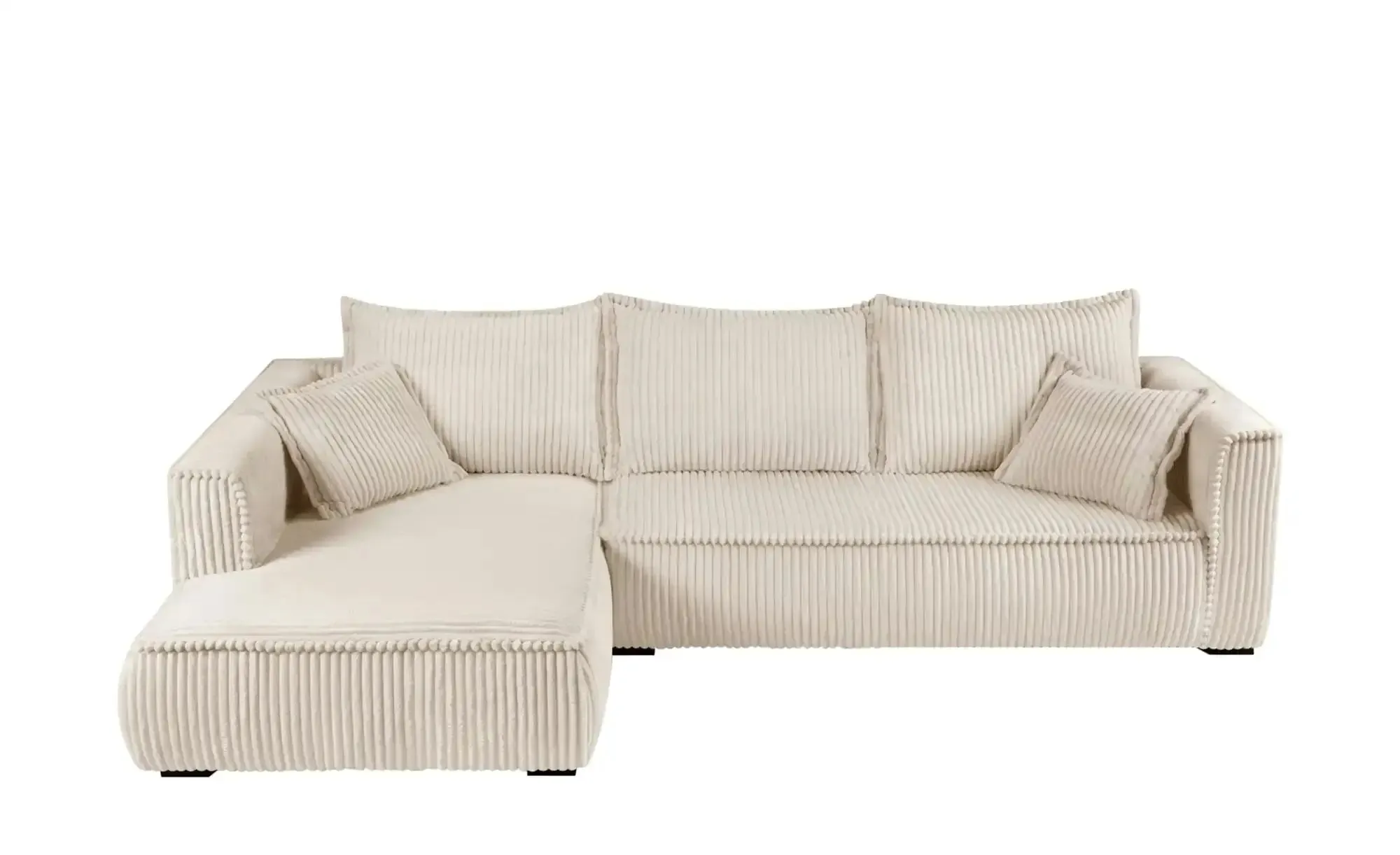 Ecksofa mit trendigem Megacordbezug Modena , beige , Maße (cm): B: 322 H: 100 T: 208.0