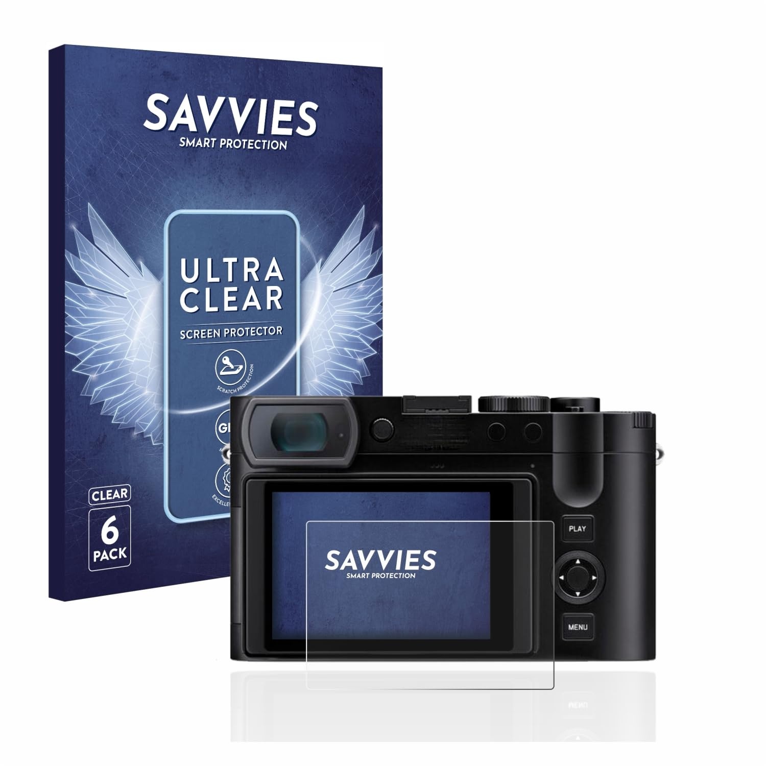 Savvies 6 Stück Schutzfolie für Leica Q3 Displayschutz-Folie Ultra-Transparent