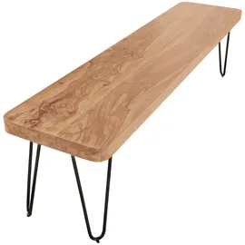 KADIMA DESIGN Sitzbank Balu Massivholz Beige 160 x 40 x 45 cm