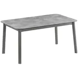 Lafuma Mobilier Gartentisch ausziehbar Oron 100/154 x 100 cm Aluminium Grau Zement