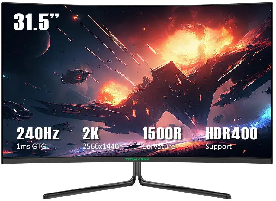 TITAN ARMY C32C1S Gaming-Monitore mit 32-Zoll-Bildschirm, 2K-Auflösung, 240 Hz hohe Bildwiederholrate