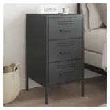 vidaXL Nachttisch Schwarz 36x39x68 cm Stahl