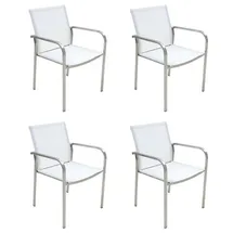 Gardissimo Bozen Gartenstuhl 4 St. 120 x 60 x 90 cm weiß