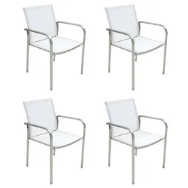 Gardissimo Bozen Gartenstuhl 4 St. 120 x 60 x 90 cm weiß