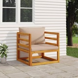 vidaXL Gartensessel, mit Kissen, Taupe Massivholz Akazie