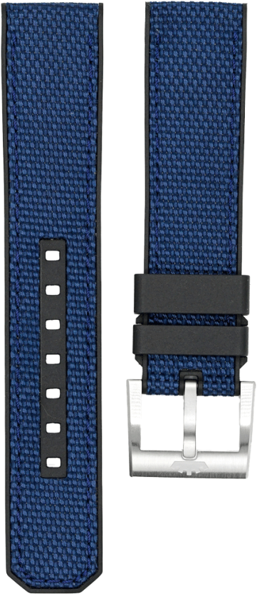 Fortis Hybrid Kautschuk/Textil Hybrid Armband Novonaut L B7000085 - blau