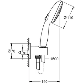 Grohe Wandhalterset Tempesta 110 - chrom
