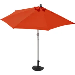 Sonnenschirm halbrund Parla, Halbschirm Balkonschirm, UV 50+ Polyester/Alu 3kg ~ 270cm terracotta mit St√§nder