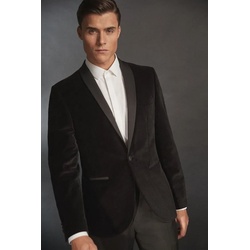 Next Smokingsakko Slim-Fit-Smokingjackett mit Schalkragen aus Samt (1-tlg) schwarz