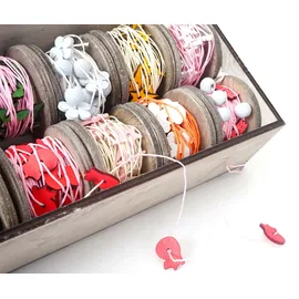 Mendler Deko-Box Schnur Geschenkband 12 Rollen je 7,5m mehrfarbig