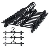 Homewit Kleiderbügel 10 Stück Hosenspanner mit Clip Hosenbügel Rockbügel Clipbügel, (Set, 10-tlg), Kleidung aufhängen schwarz