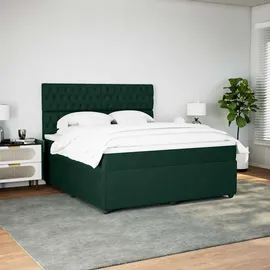 vidaXL Boxspringbett 180 x 200 cm Dunkelgrün