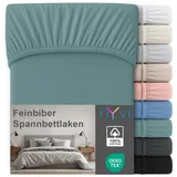 nyvi Spannbettlaken Baumwolle-Feinbiber 100 x 200 cm Lindgrün 1 St.
