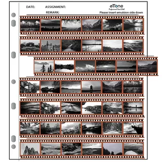 eTone Archiv-Aufbewahrungsblätter, 135 x 35 mm, für negative Seiten, 100 x 135 mm, 100 Stück