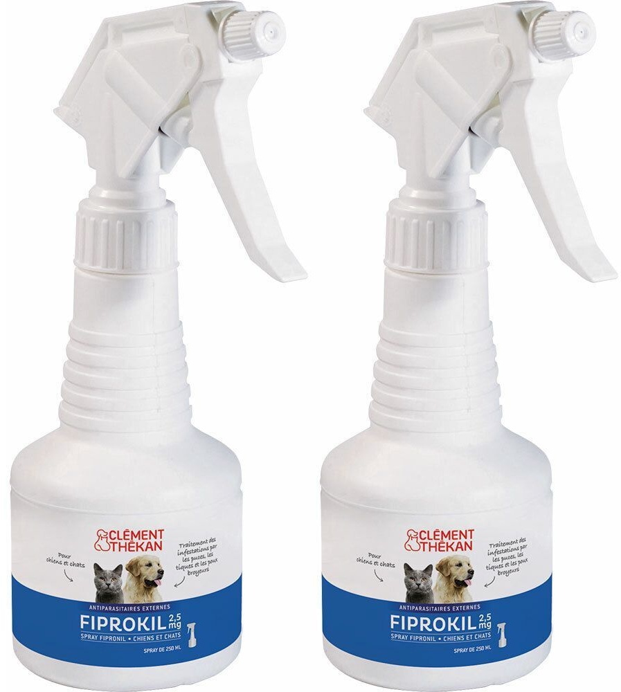 Clement Thekan Spray Anti-Puces Anti-Tiques Chien Chat 250ml 2x250 ml spray