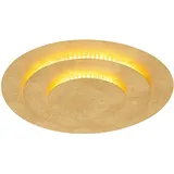 GLOBO Deckenlampe Deckenleuchte Wohnzimmerlampe Schlafzimmerleuchte Flurlampe, Metall goldfarben, 1x LED 2400Lm 3000K warmweiß, D 49 cm