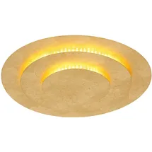 GLOBO Deckenlampe Deckenleuchte Wohnzimmerlampe Schlafzimmerleuchte Flurlampe, Metall goldfarben, 1x LED 2400Lm 3000K warmweiß, D 49 cm