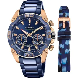 Festina Chrono Bike Connected 45 mm blau/rose