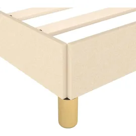 vidaXL Bettgestell ohne Matratze Creme 200x200 cm Stoff