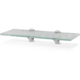 Tolletour - Glasregal mit Halterung Glasboden Wandregal Badregal Ablage Regal Hängeregal Milchglas 40x10x0.8 cm