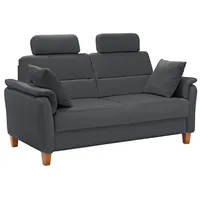 2,5-Sitzer HOME AFFAIRE "Palmera", grau, B:179cm H:89cm T:89cm, 100% Polyester, Struktur (100% Polyester), Luxus-Microfaser in Lederoptik (100% Polyester), Sofas, Federkern-Polsterung, Steckvorrichtung für 2 Kopfstützen (optional)