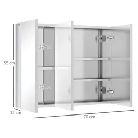 kleankin Spiegelschrank 55 cm Silber