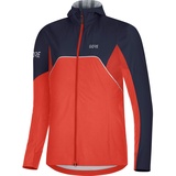 Gore Wear Damen Kapuzen-Laufjacke, R7, Partial GORE-TEX INFINIUM, 36, Feuerrot/Marineblau