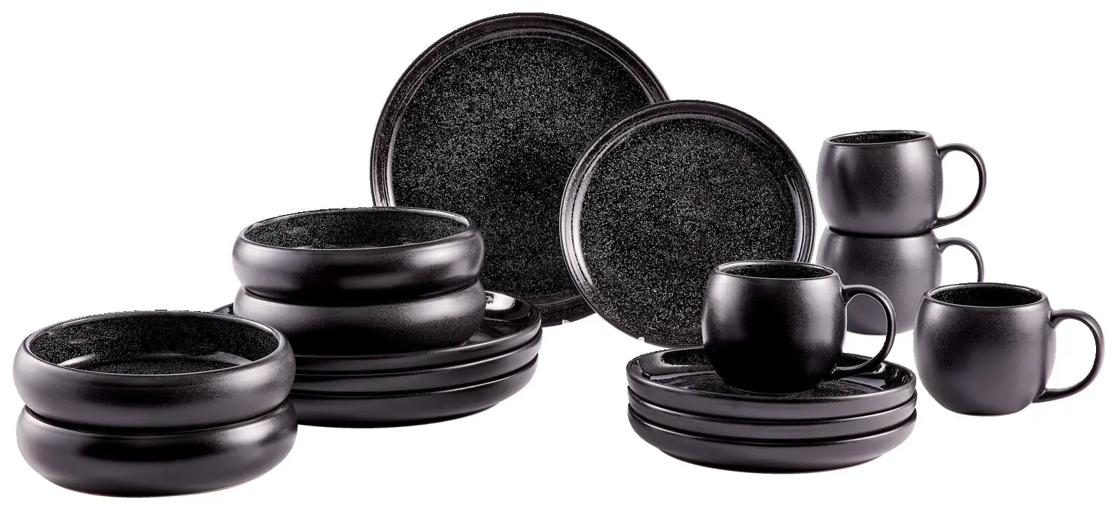 Novel Kombiservice Faro Black 16-tlg. - B/H/T ca. 35.00x32.50x34.00