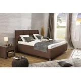 Alina Nachttisch "Nadina", braun (nussbraun gdu 24), B:51cm H:50cm, Microfaser GDU (100% Polyester), Tische, Nachttisch, mit Glasplatte