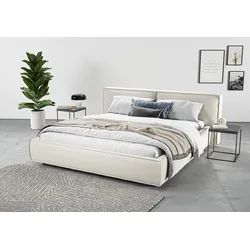 Polsterbett INOSIGN "Adrina mit Biesenoptik, Feincord und Luxus-Microfaser", beige (natur), B:182cm H:91cm L:230cm, 100% Polyester, Betten, bis 280kg, auch in Überlänge 220 cm, 4 Breiten bis 200cm
