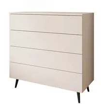 lookway KOMMODE AURA KASCHMIR 4S mit Schubladen Schwarze Beine