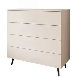 lookway KOMMODE AURA KASCHMIR 4S mit Schubladen Schwarze Beine