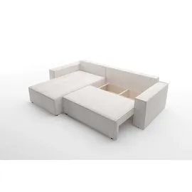 Fun Möbel Ecksofa Schlafsofa Sofa CONOR Kunstleder Rot Ottomane Links - Rot
