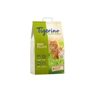 Tigerino Plant-Based Holz-Pellets Katzenstreu - Natürlicher Holzduft, parfümfrei - 8 l (4 kg)