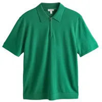 Next Poloshirt Signature Merino-Poloshirt mit Viertel-RV (1-tlg) grün XS