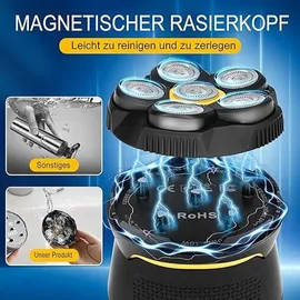 cfen Glatzen Rasierer Herren Elektrisch 6D 2 Modi Dunkelblau