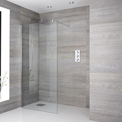 Walk-in vertiefte Dusche, Ablauf und Größe von Duschwand wählbar - Portland, von Hudson Reed