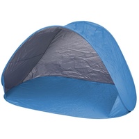 Spetebo Strandmuschel Pop Up Strandmuschel blau mit Tragetasche - 145 x 100 cm, Personen: 2 (Stück, 1 tlg., Strandmuschel), Strand Zelt selbstaufstellend mit UV 50+ Schutz blau