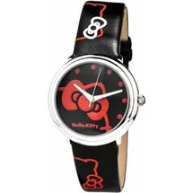 HELLO KITTY HK7131L-04 35 mm Gehäuse Schwarz Silikonarmband Schwarz