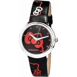 HELLO KITTY HK7131L-04 35 mm Gehäuse Schwarz Silikonarmband Schwarz
